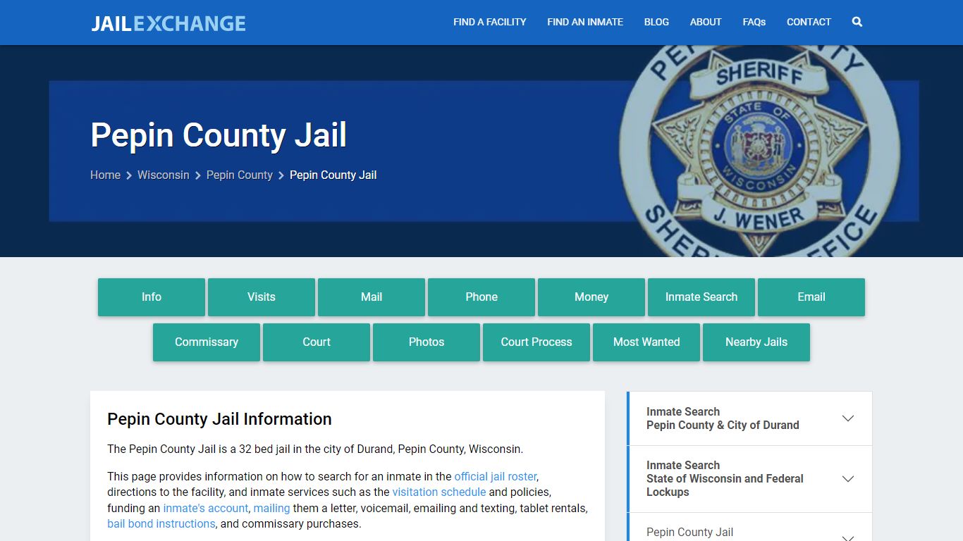 Pepin County Jail, WI Inmate Search, Information